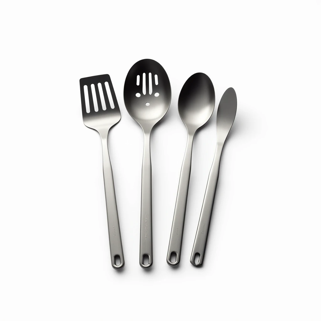 Küchenutensilien Set aus Edelstahl