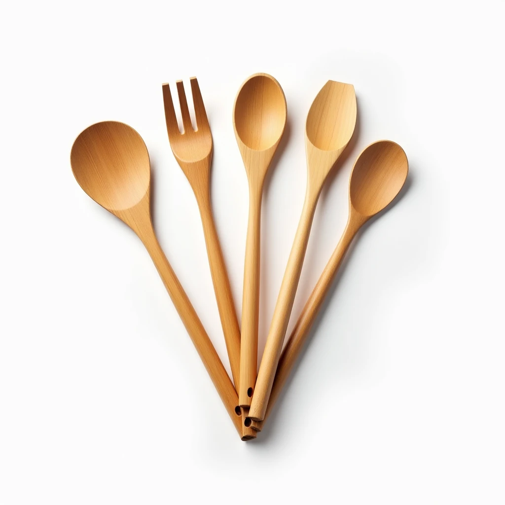 Küchenutensilien Set aus Bambus